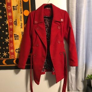 Red Women’s Peacoat